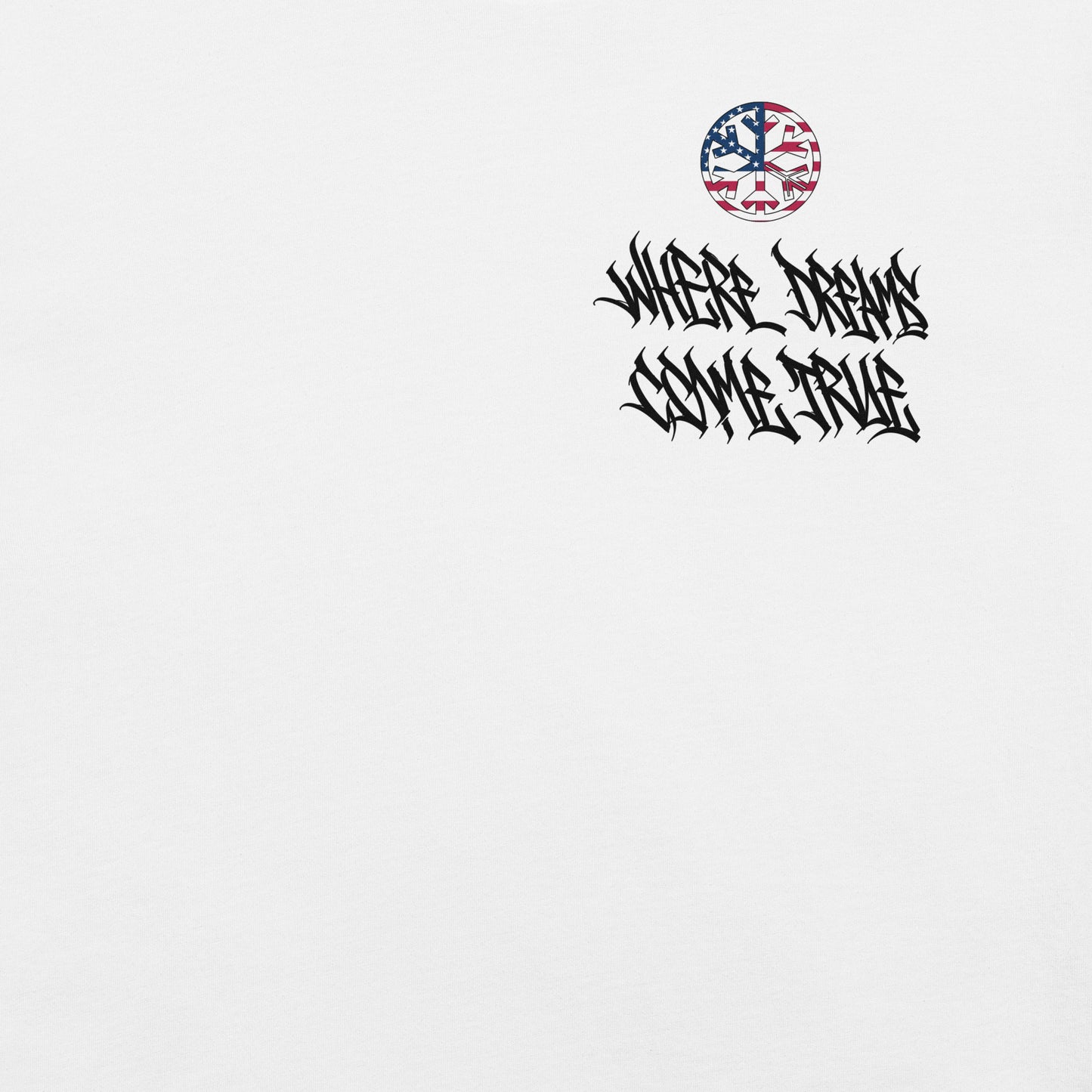 White-Flag Graffiti Tee from B.Different Clothing, front graphic, graffiti-inspired streetwear, oversized heavyweight t-shirt