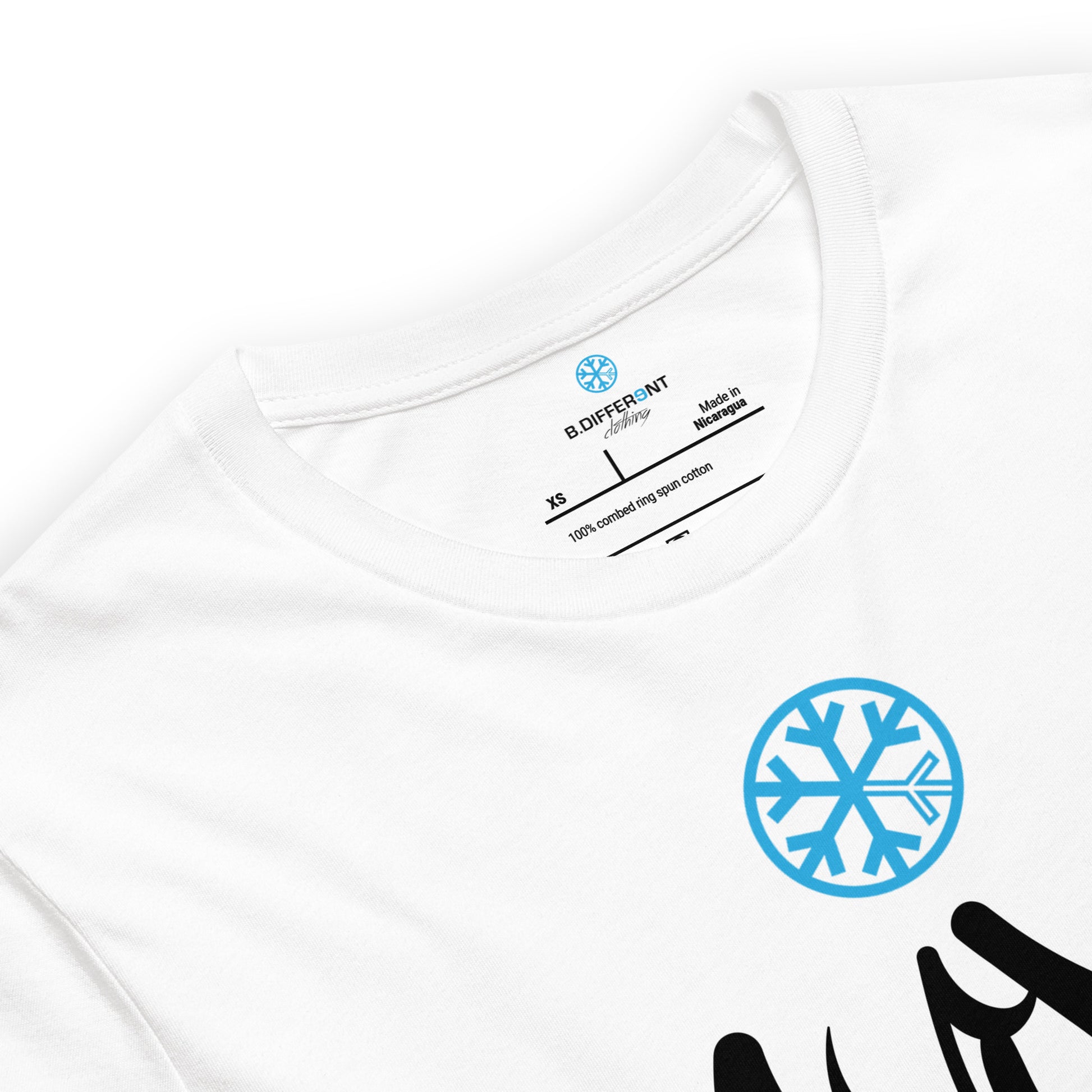 White-Vandal Graffiti Tag Tee from B.Different Clothing, collar, graffiti-inspired streetwear t-shirt
