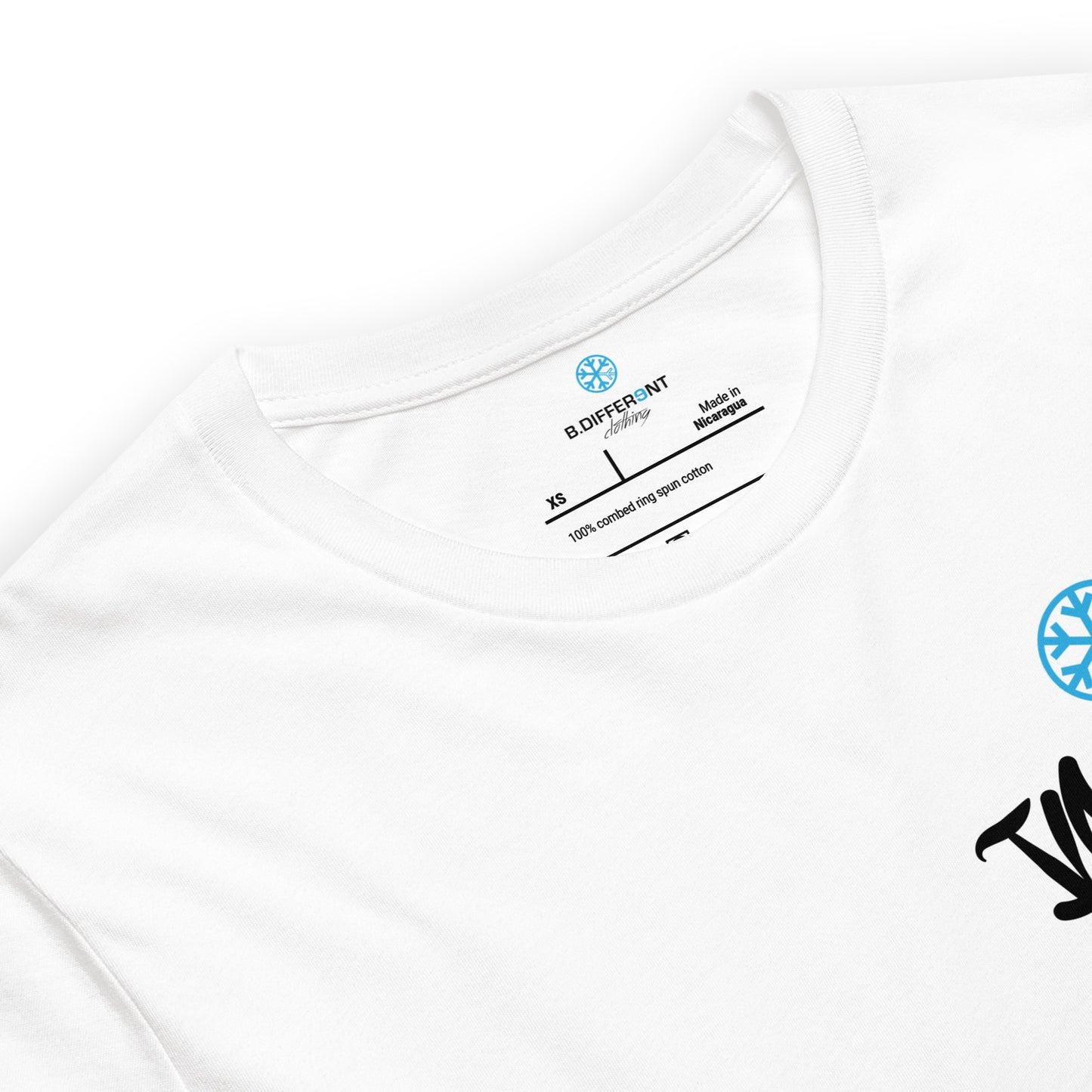 White-Vandal Graffiti Writer Tee from B.Different Clothing, collar, graffiti-inspired streetwear t-shirt