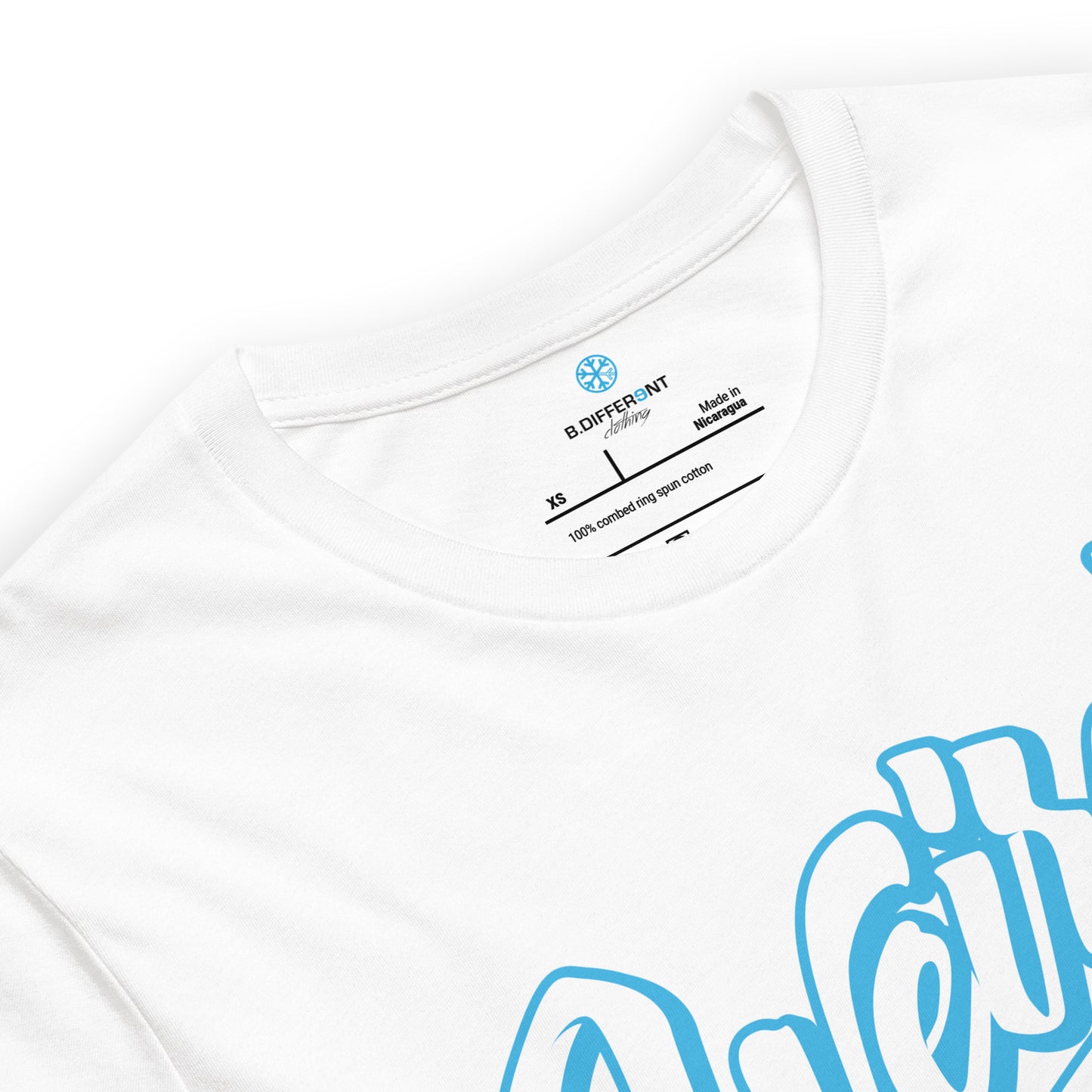 White-Weirdo Tee from B.Different Clothing, collar, graffiti-inspired streetwear t-shirt