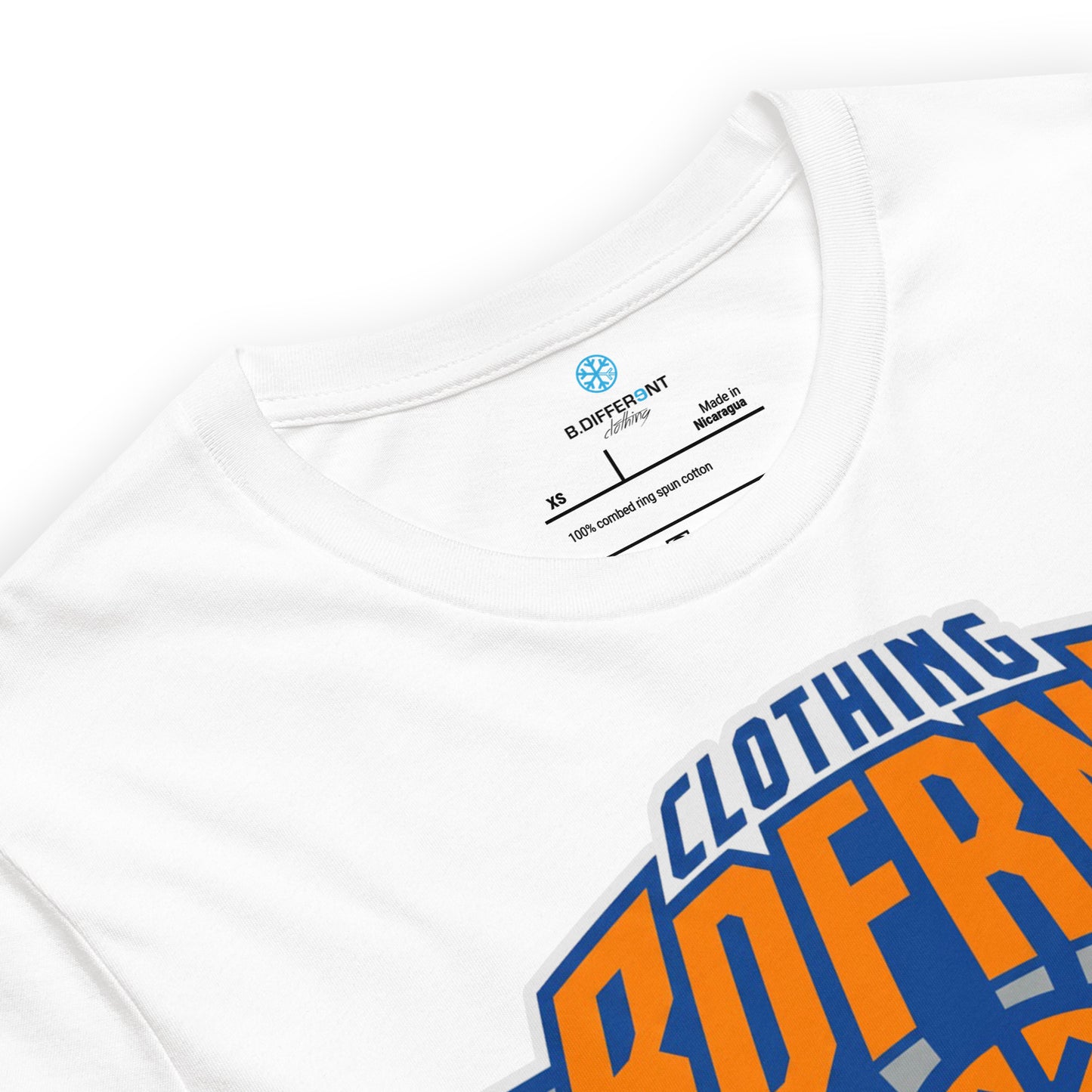 White-BDFRNT Logo 2011 Tee from B.Different Clothing, collar, graffiti-inspired streetwear t-shirt
