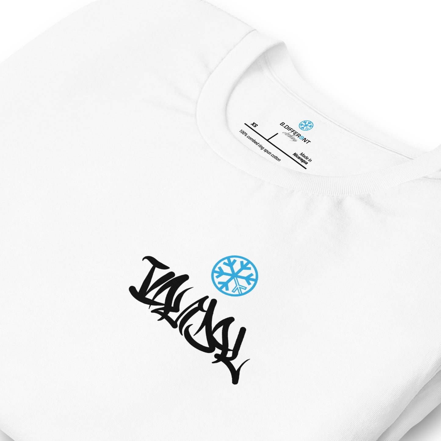 White-Vandal Graffiti Writer Tee from B.Different Clothing, detail, graffiti-inspired streetwear t-shirt