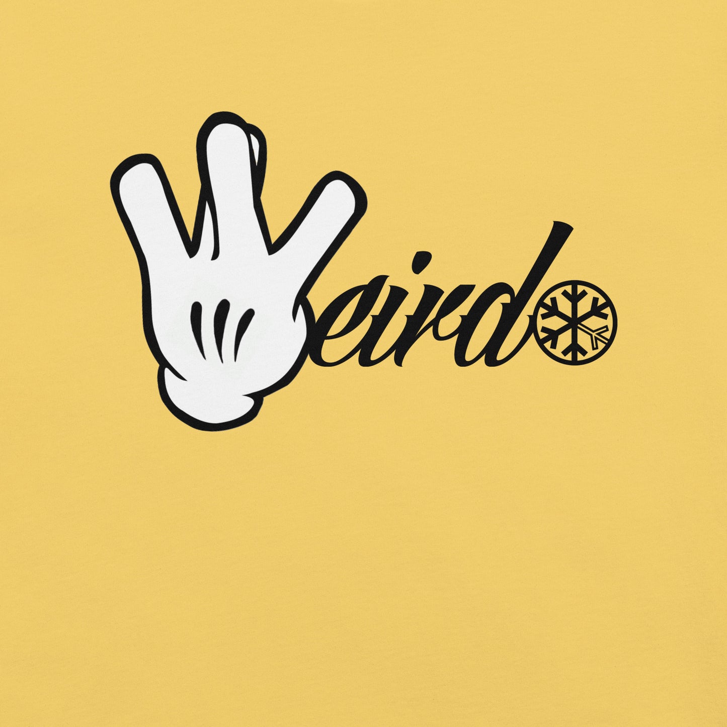 Yellow-Weirdo Hand Sign Tee from B.Different Clothing, graphic, graffiti-inspired streetwear t-shirt