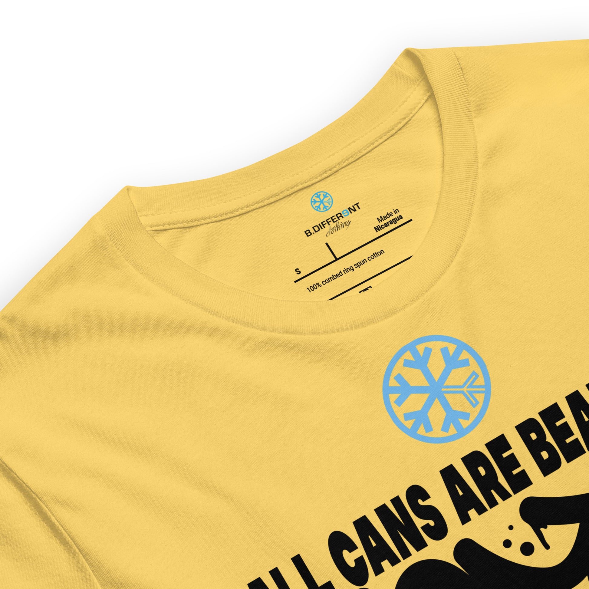 Yellow-Acab Graffiti Tag Tee from B.Different Clothing, collar, graffiti-inspired streetwear t-shirt