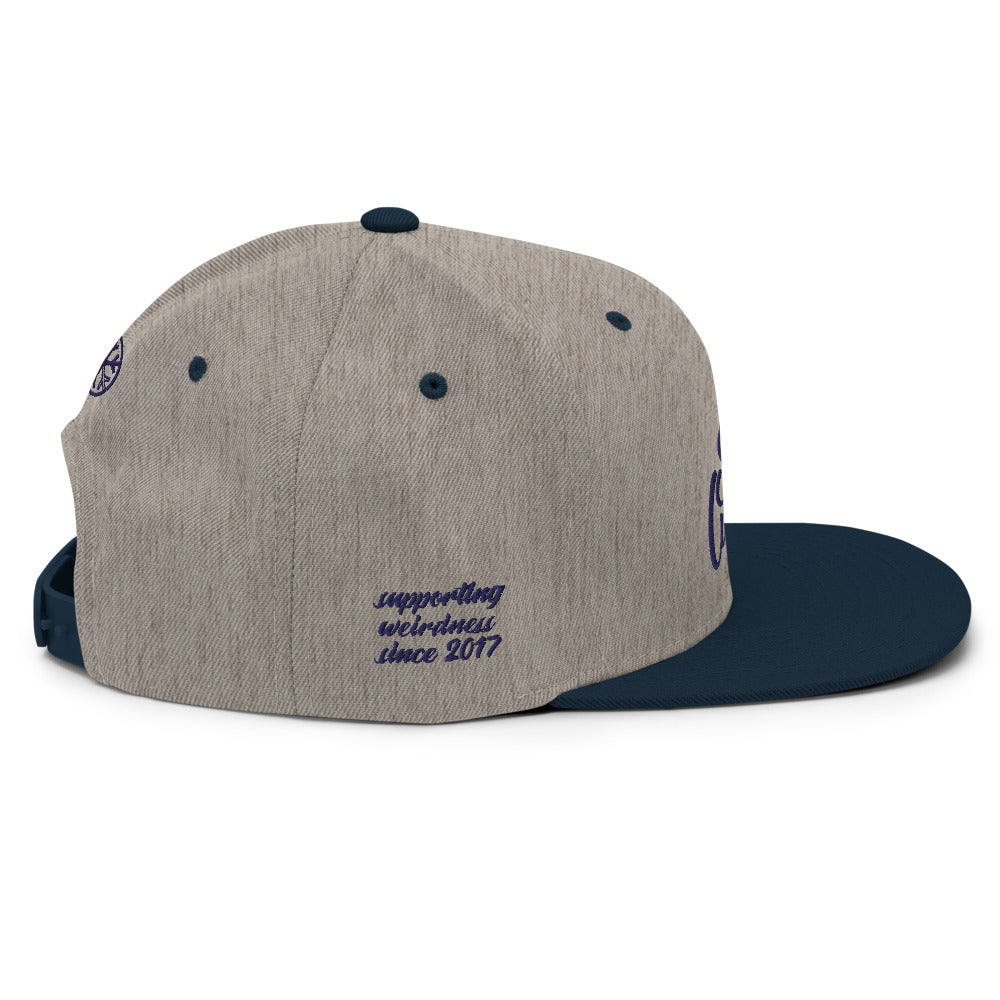navy-stay-weird-snapback-hat-gray-back-by-b.different-clothing-graffiti-inspired-independent-streetwear-brand